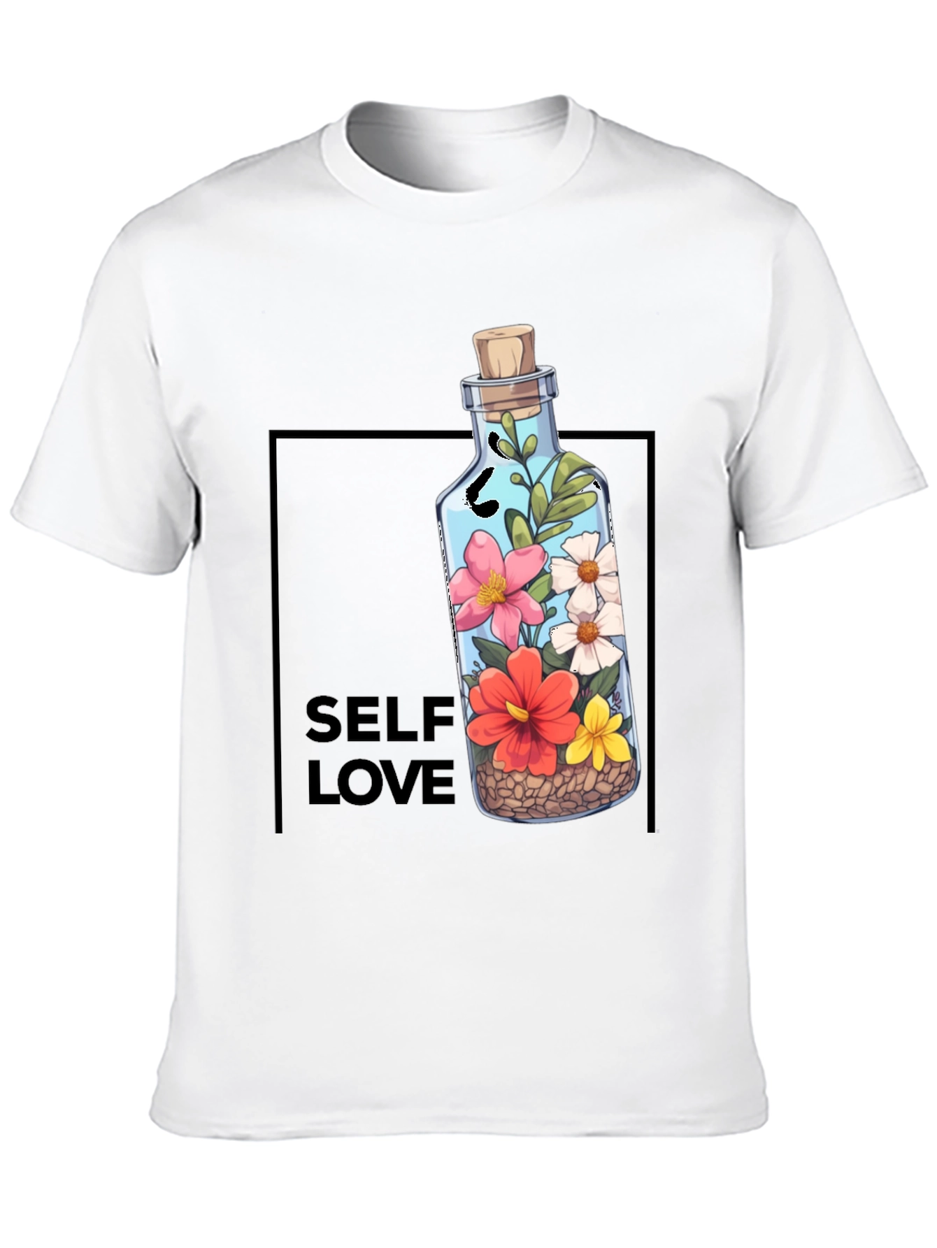 Self Love Graphic Tee - Floral Bottle Design