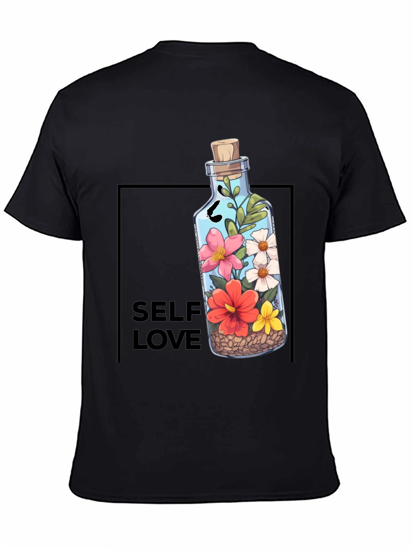 Self Love Graphic Tee - Floral Bottle Design