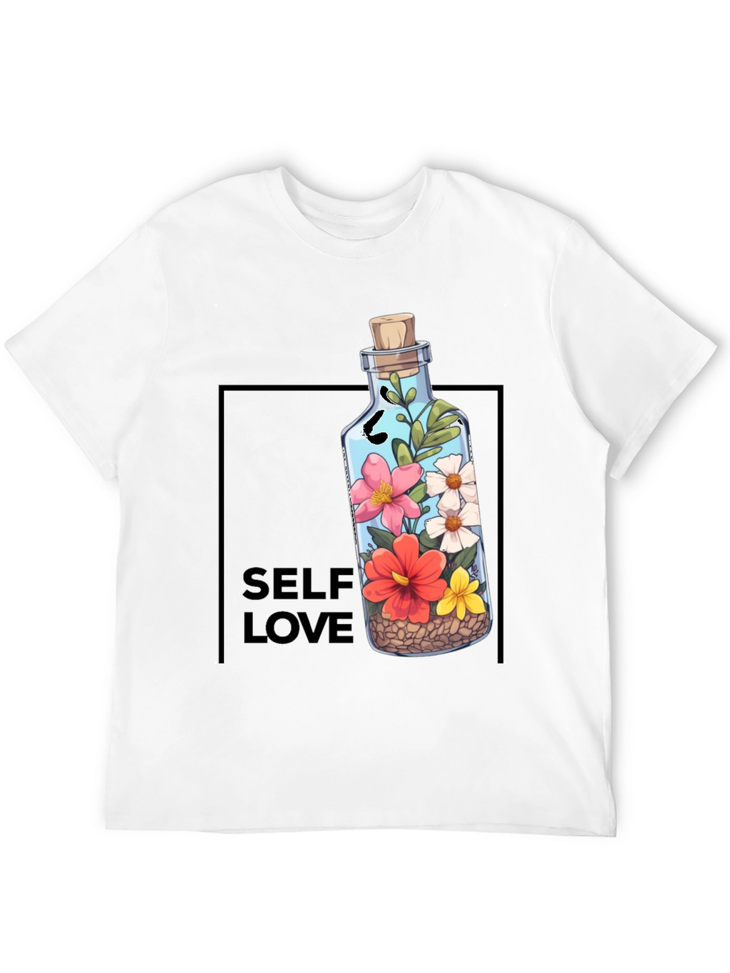 Self Love Graphic Tee - Floral Bottle Design