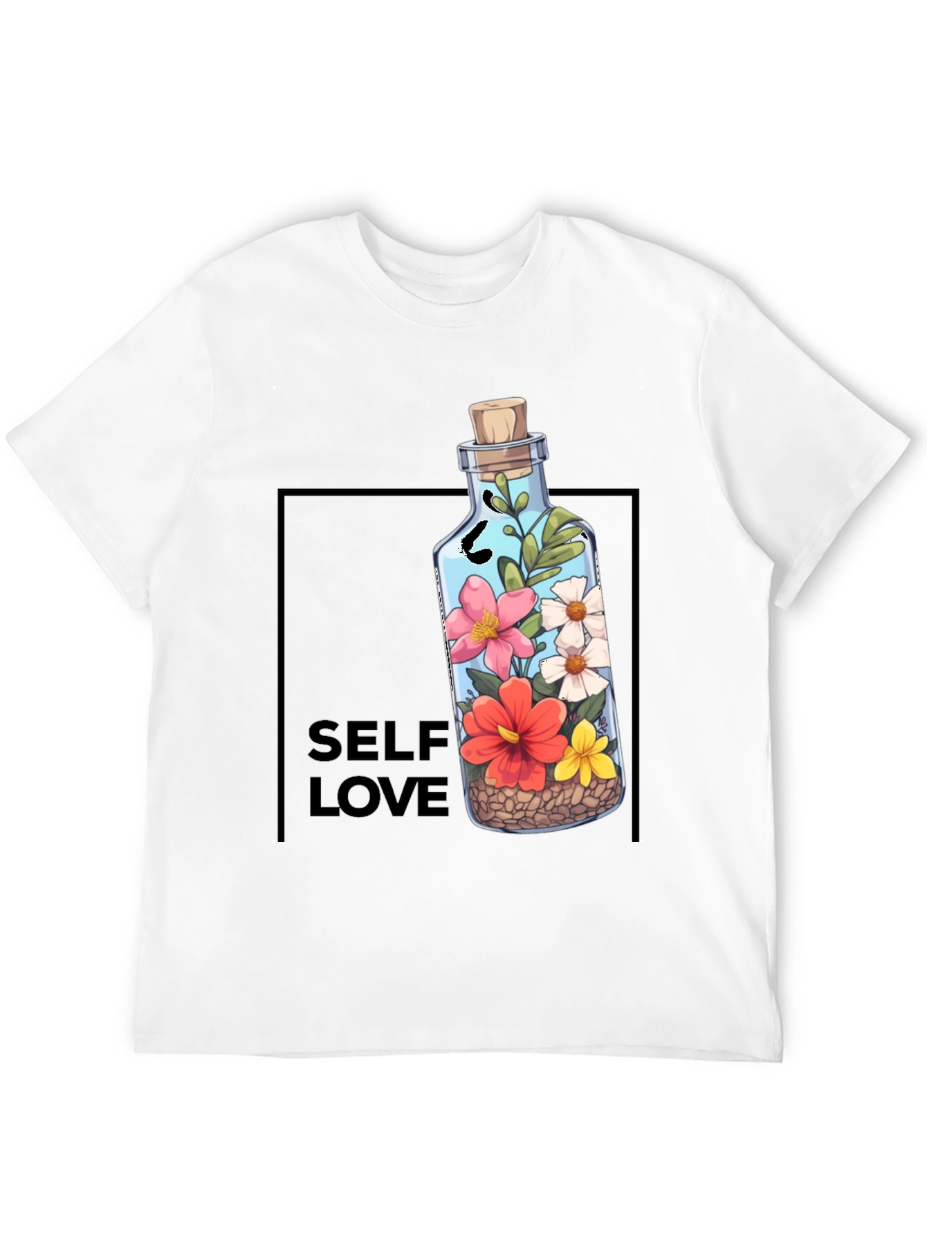 Self Love Graphic Tee - Floral Bottle Design