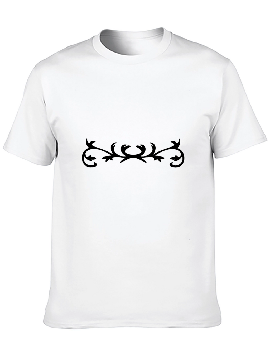 Mens Black Tee with Subtle Vine Design