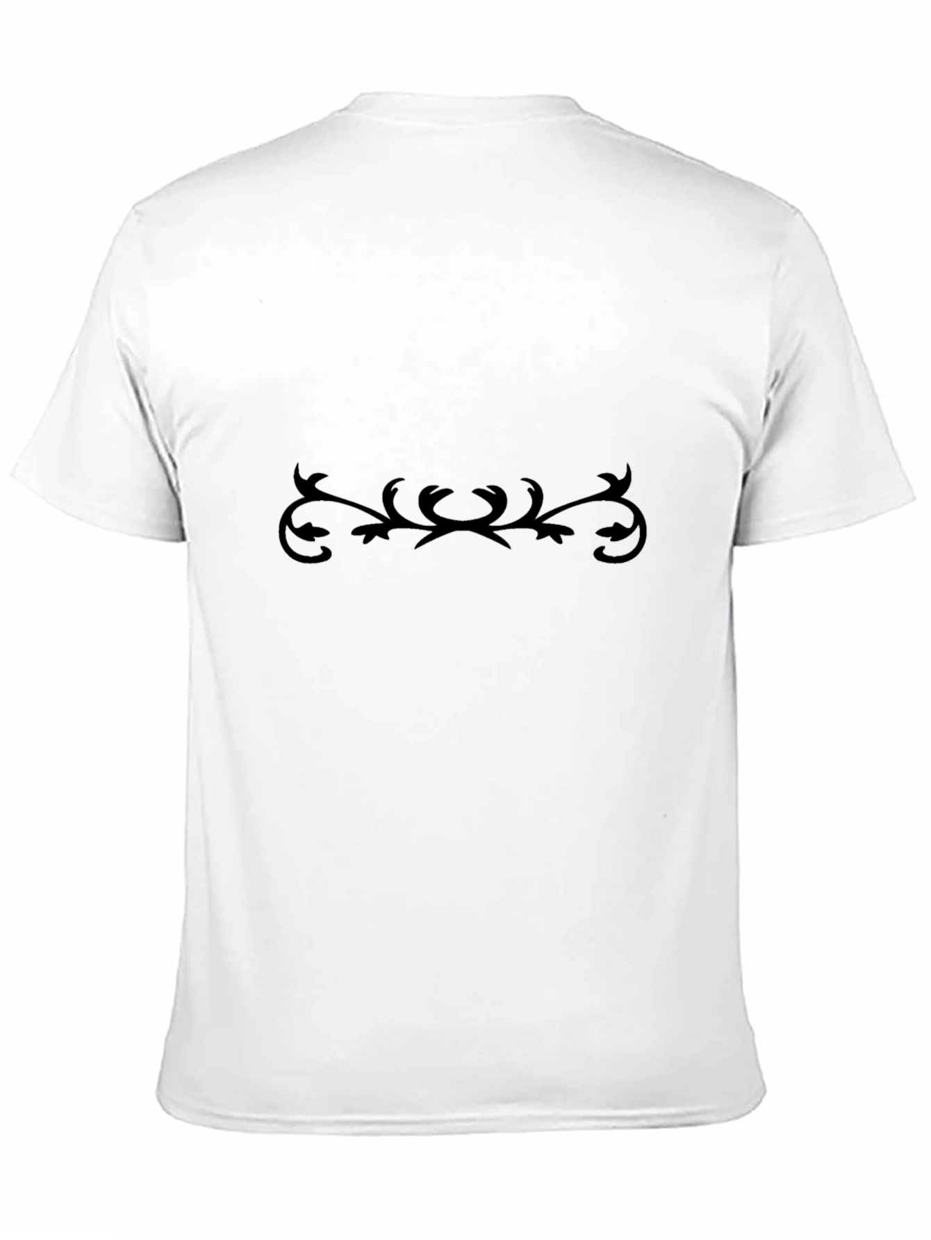 Mens Black Tee with Subtle Vine Design