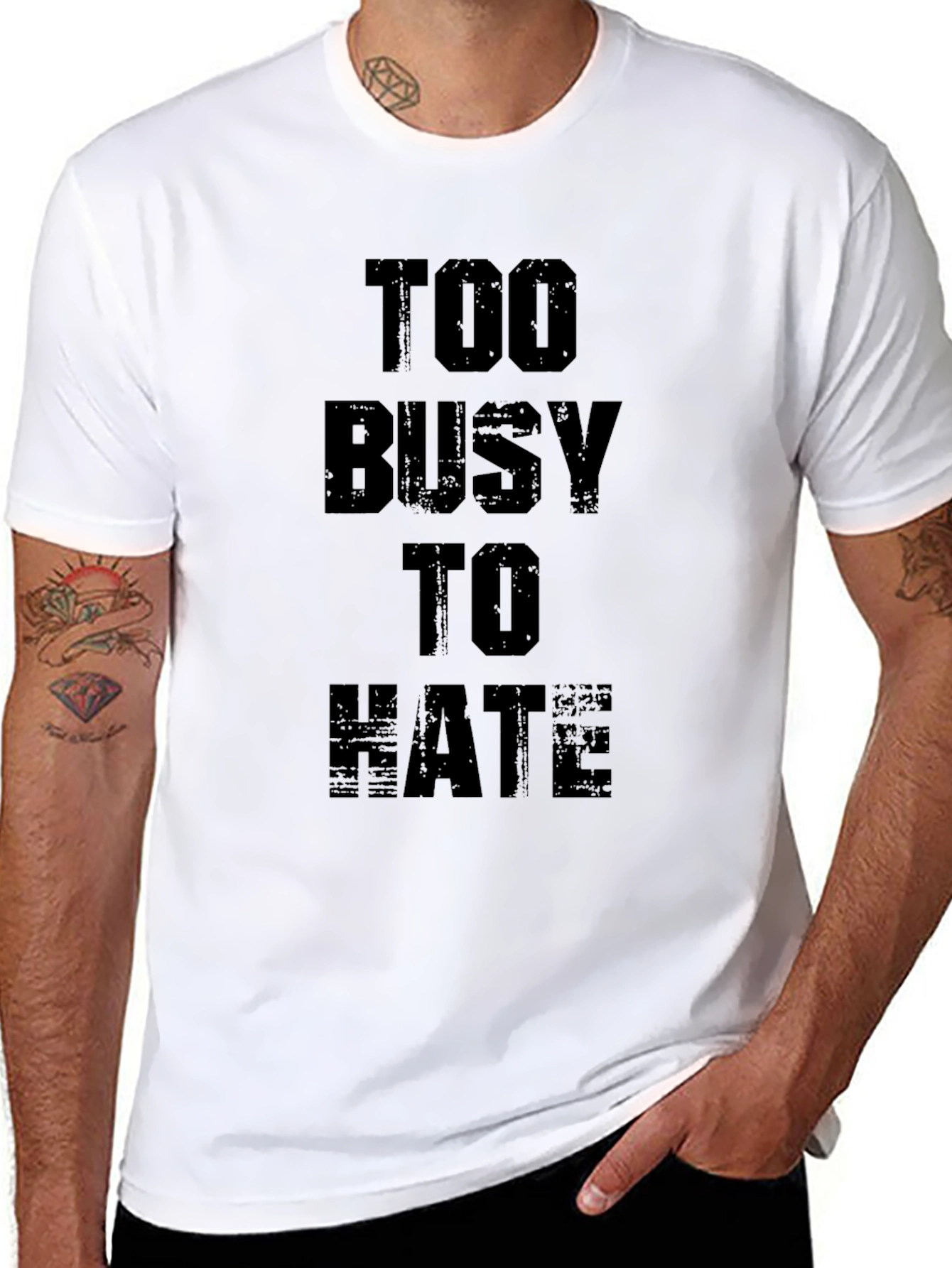 Too Busy To Hate Black Graphic Tee