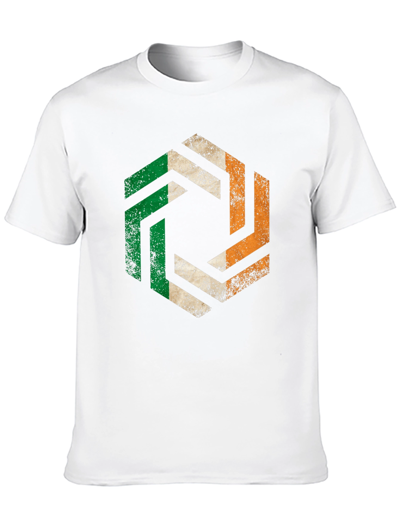 Irish Pride Hexagon Tee - Ireland Flag Graphic T-Shirt