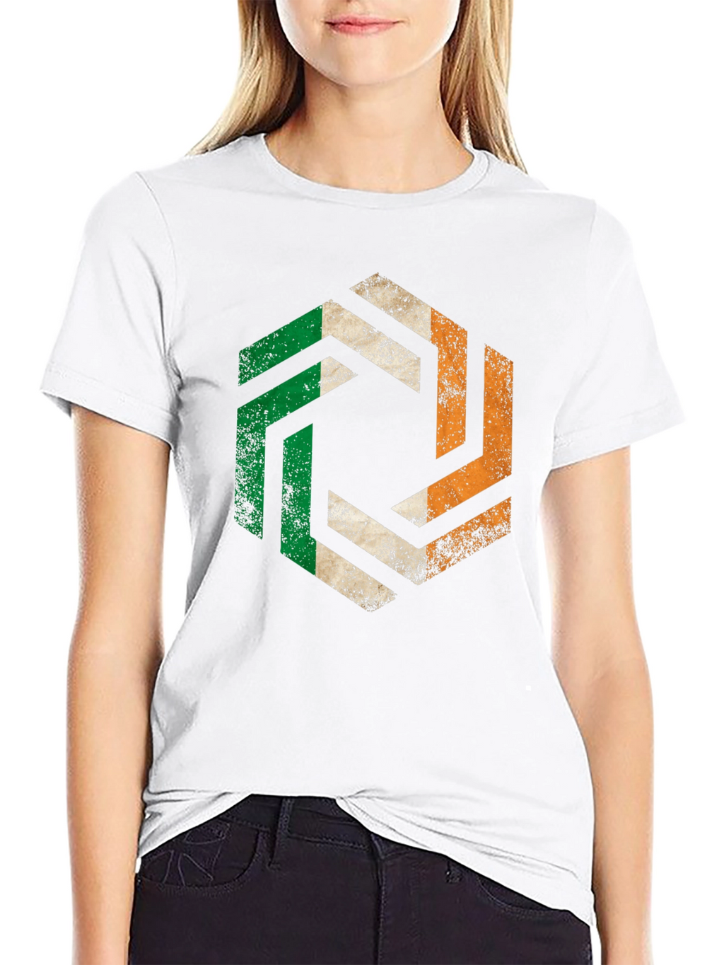 Irish Pride Hexagon Tee - Ireland Flag Graphic T-Shirt