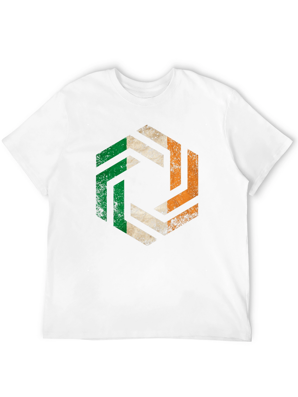 Irish Pride Hexagon Tee - Ireland Flag Graphic T-Shirt