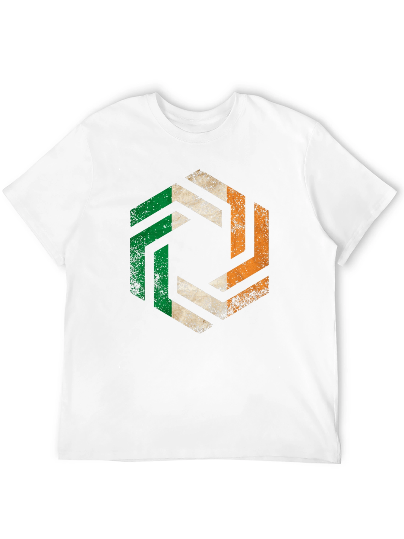 Irish Pride Hexagon Tee - Ireland Flag Graphic T-Shirt