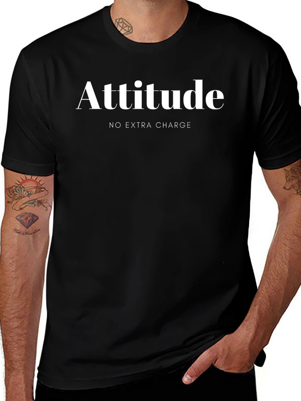 Attitude T-Shirt - No Extra Charge Humor Tee
