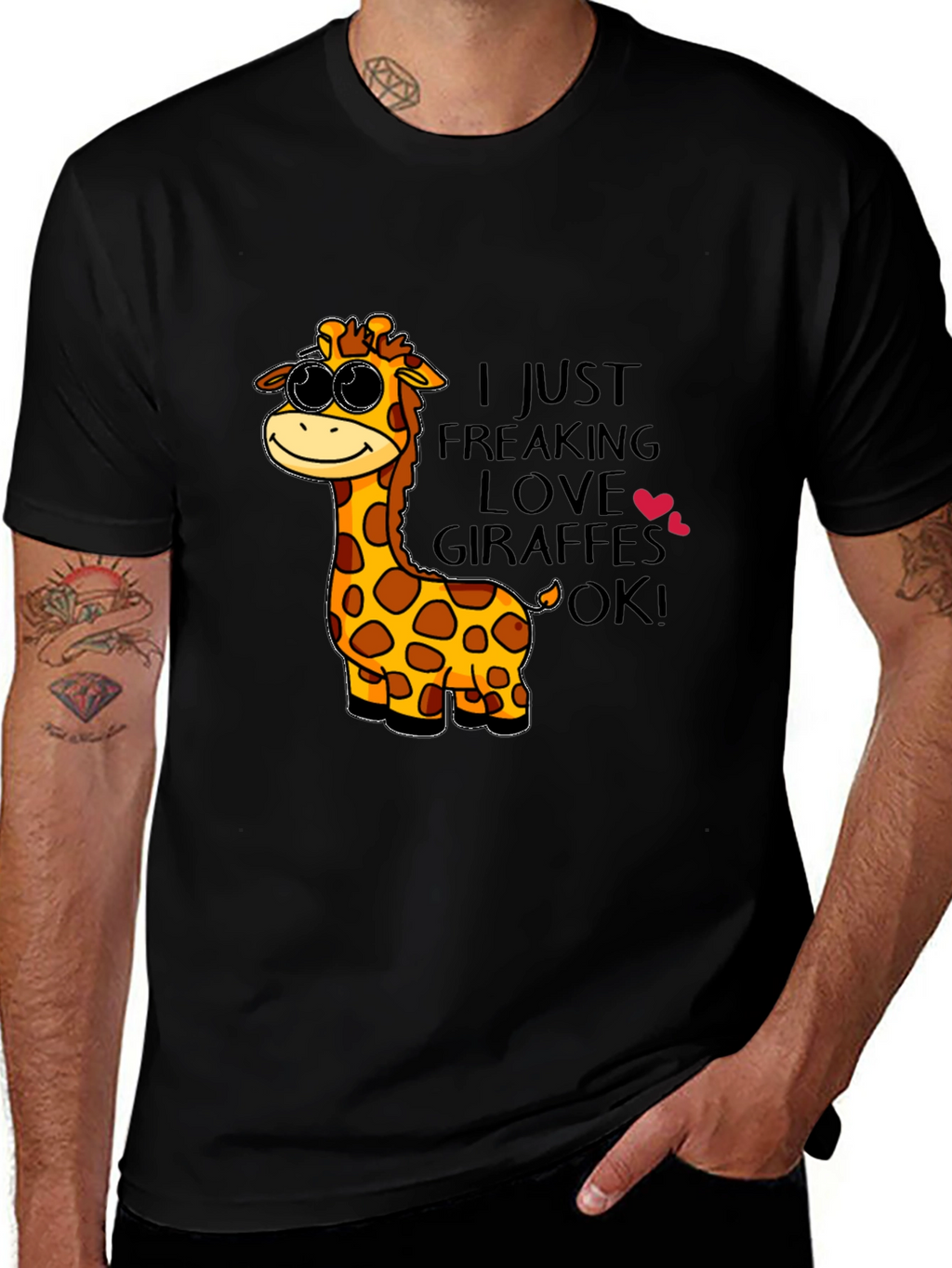 Giraffe Lover T-Shirt - Cartoon Giraffe Design