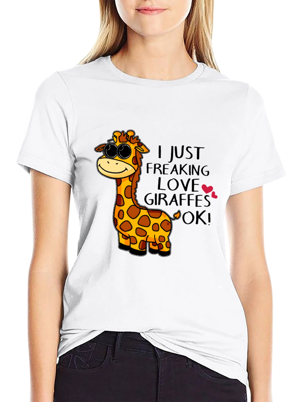 Giraffe Lover T-Shirt - Cartoon Giraffe Design