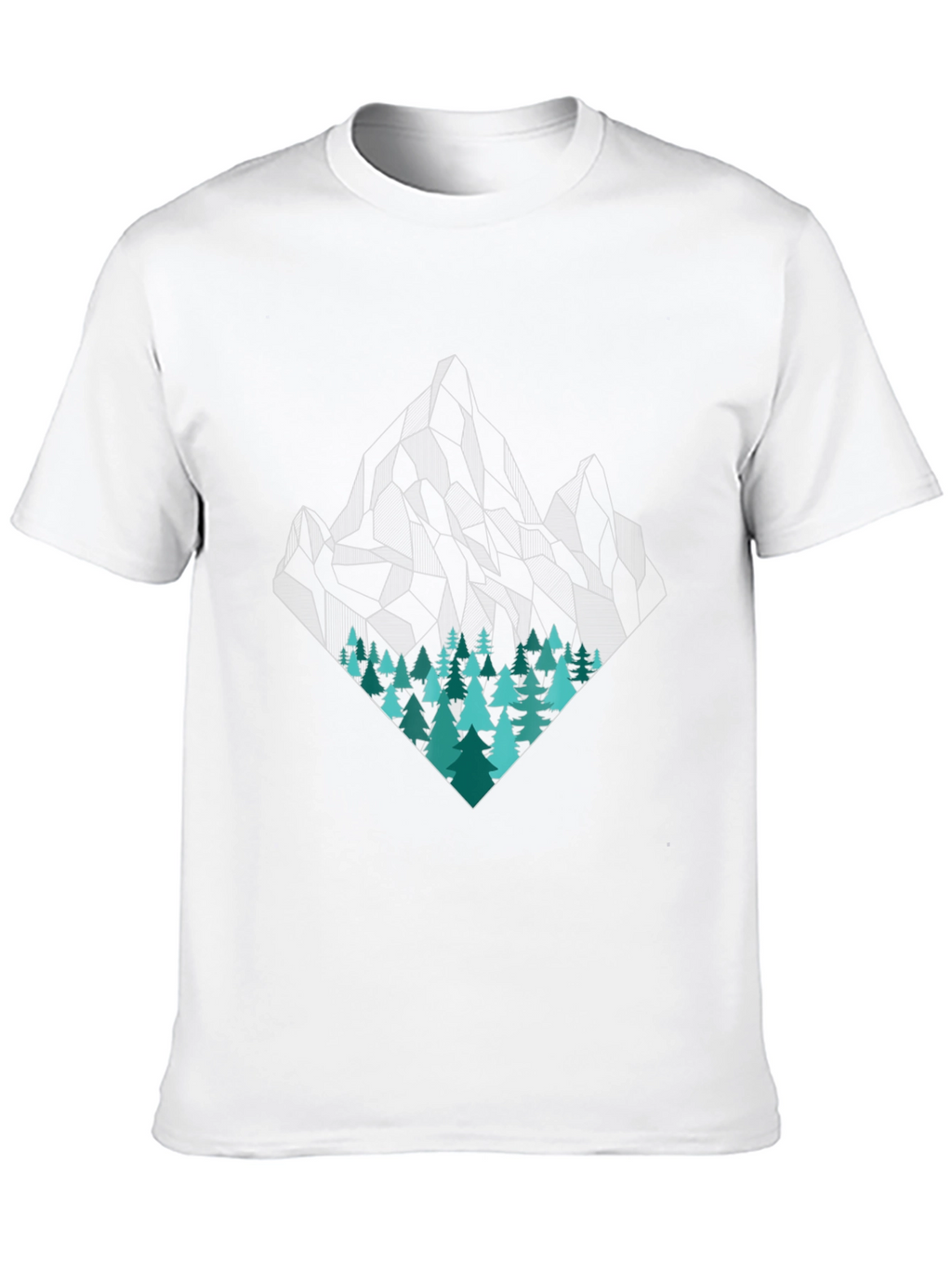 Geometric Mountain & Trees Graphic Tee