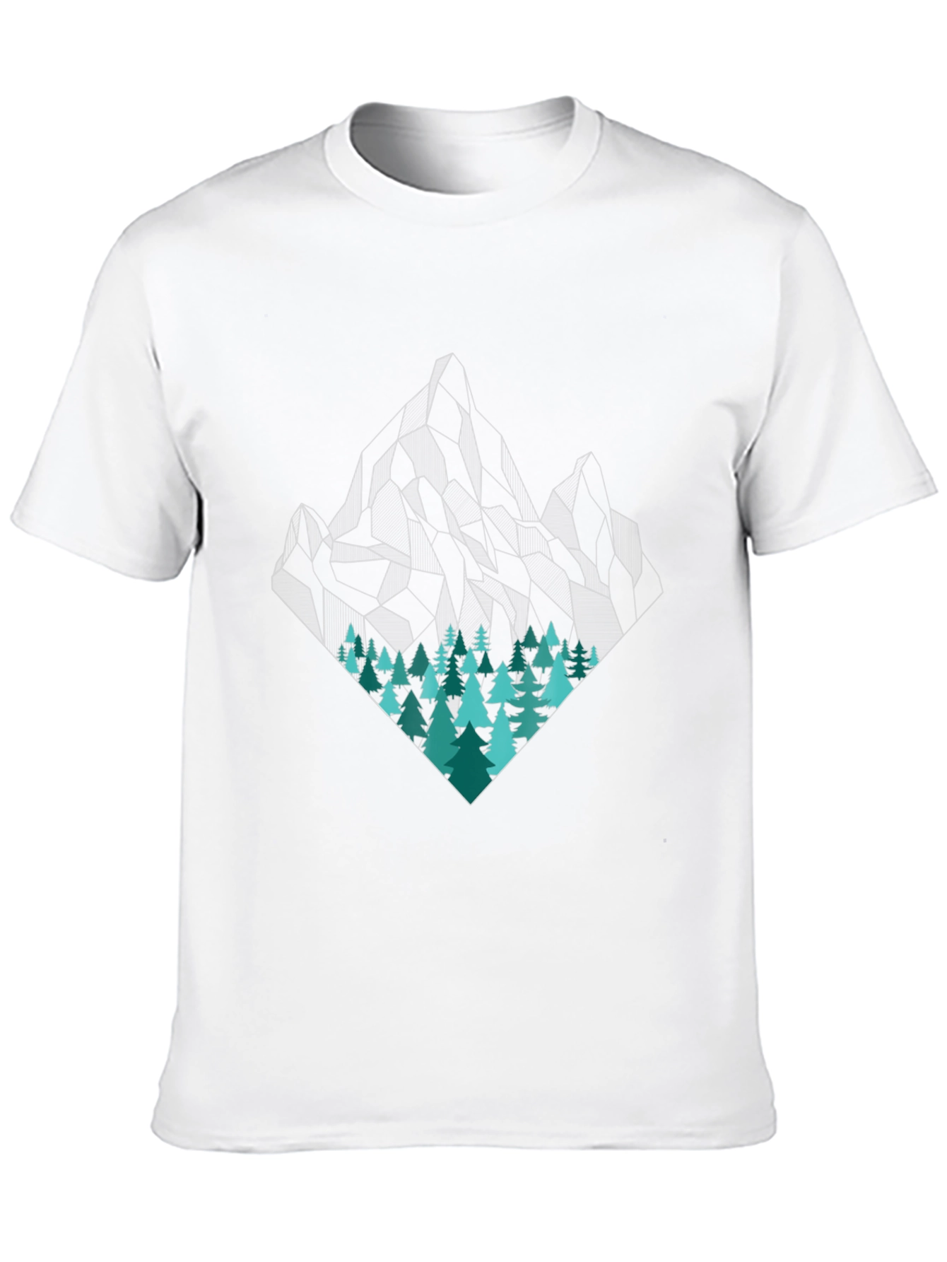 Geometric Mountain & Trees Graphic Tee