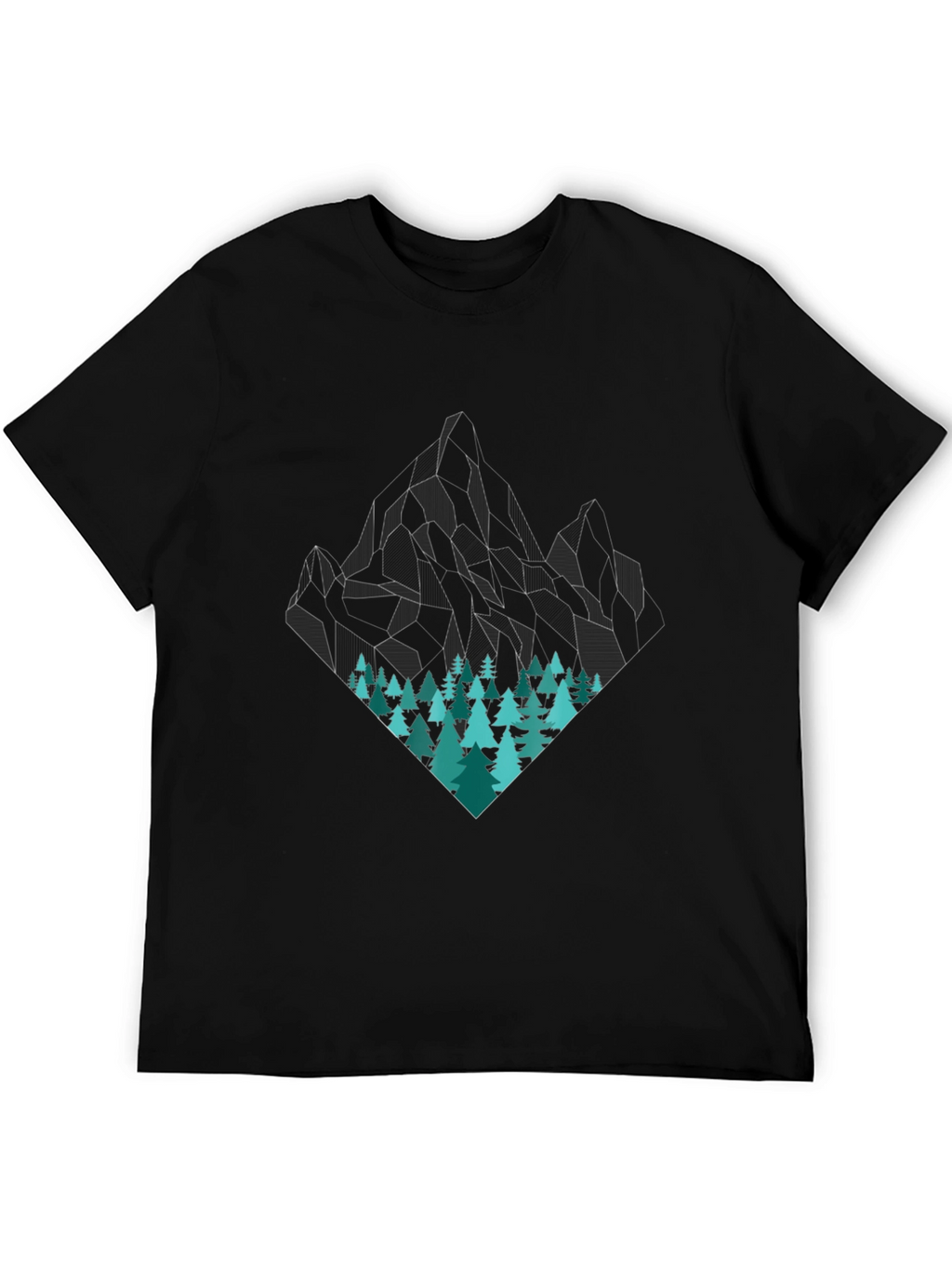 Geometric Mountain & Trees Graphic Tee