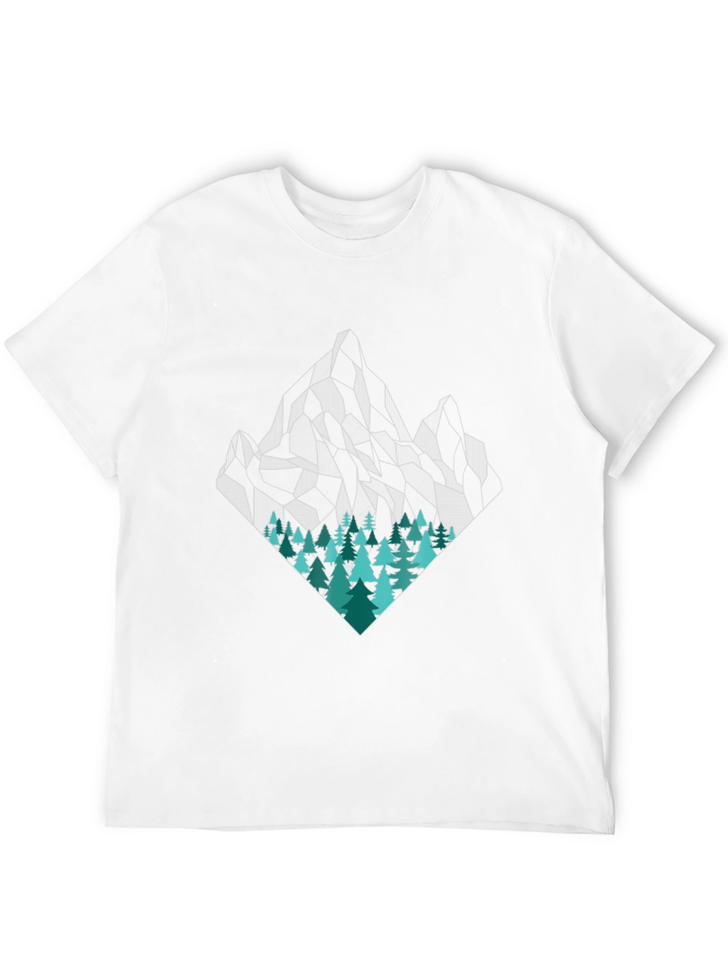 Geometric Mountain & Trees Graphic Tee