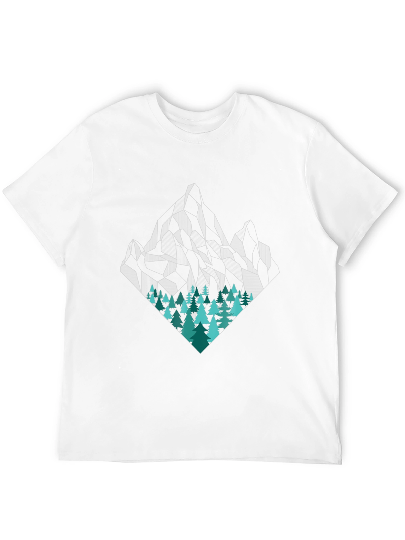Geometric Mountain & Trees Graphic Tee