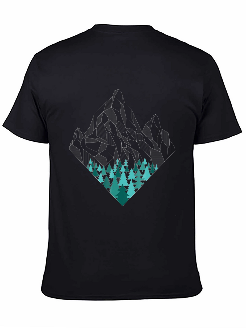 Geometric Mountain & Trees Graphic Tee