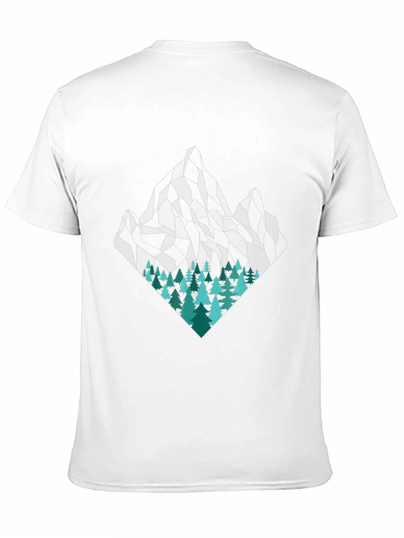 Geometric Mountain & Trees Graphic Tee