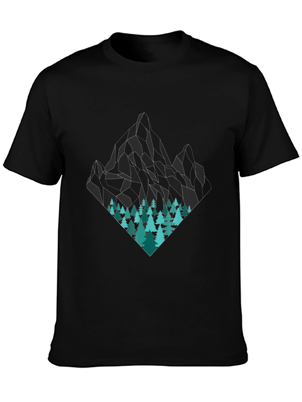 Geometric Mountain & Trees Graphic Tee