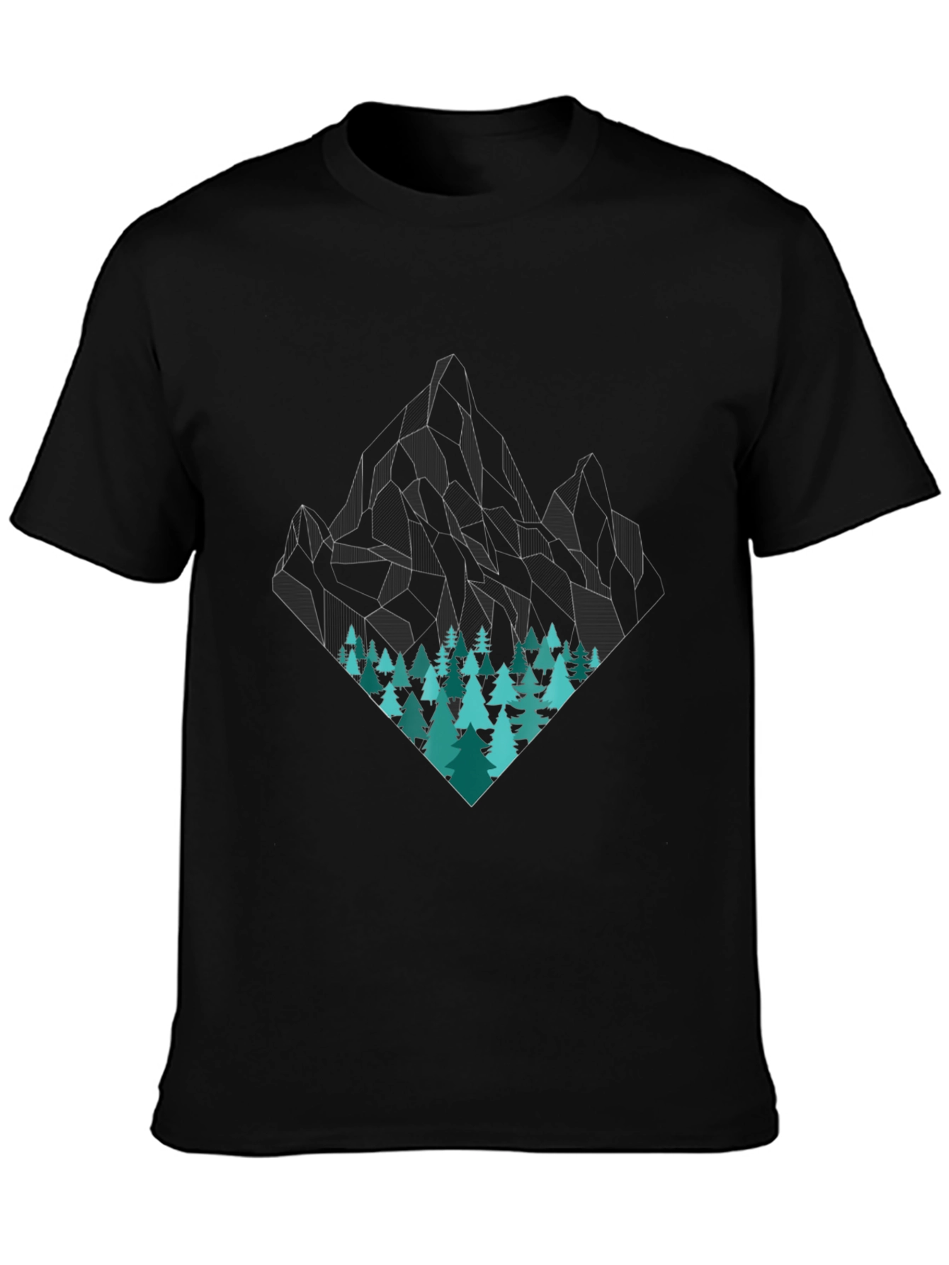 Geometric Mountain & Trees Graphic Tee