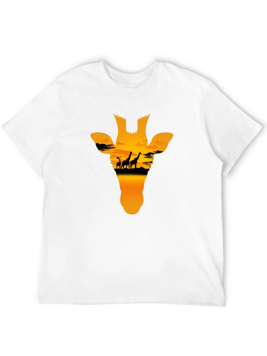 Giraffe Sunset Graphic Tee - Black