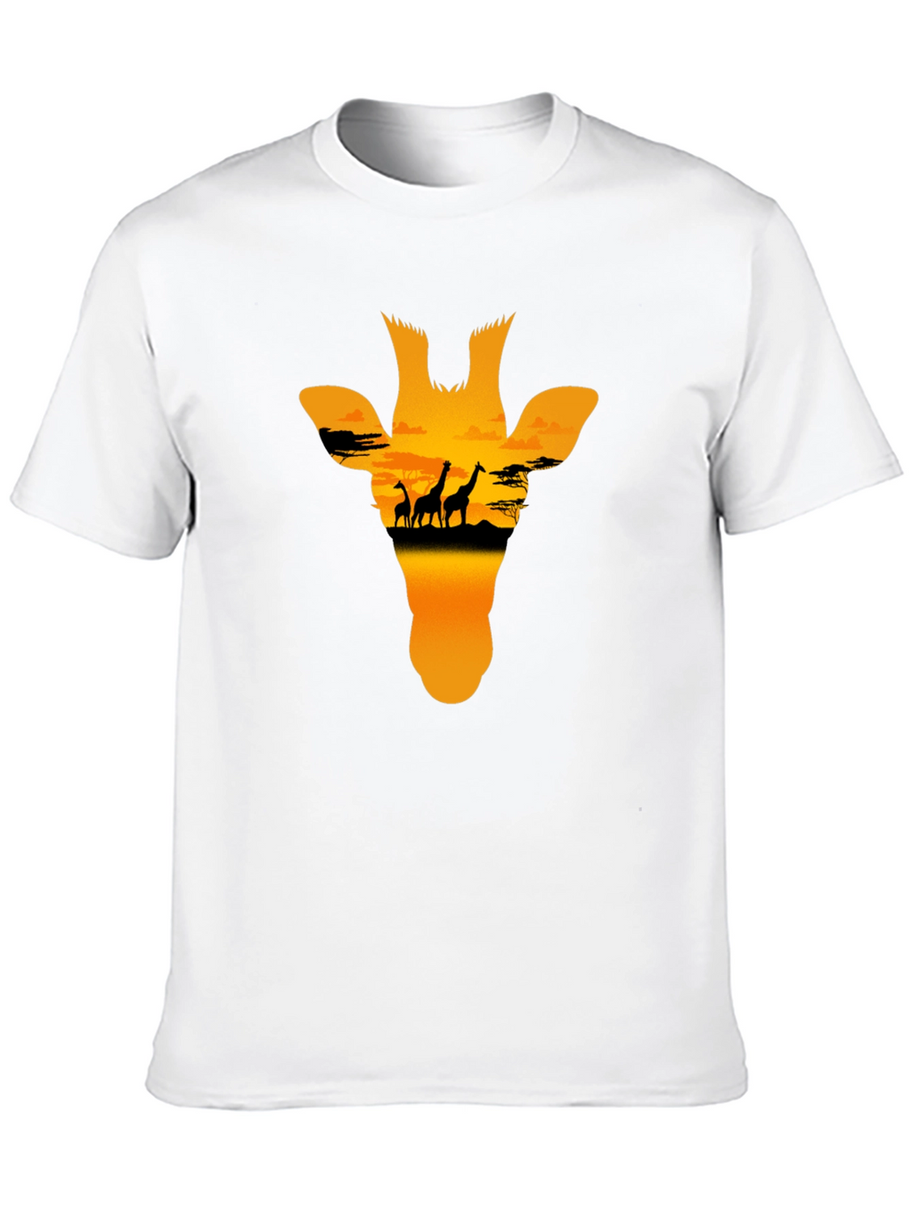 Giraffe Sunset Graphic Tee - Black