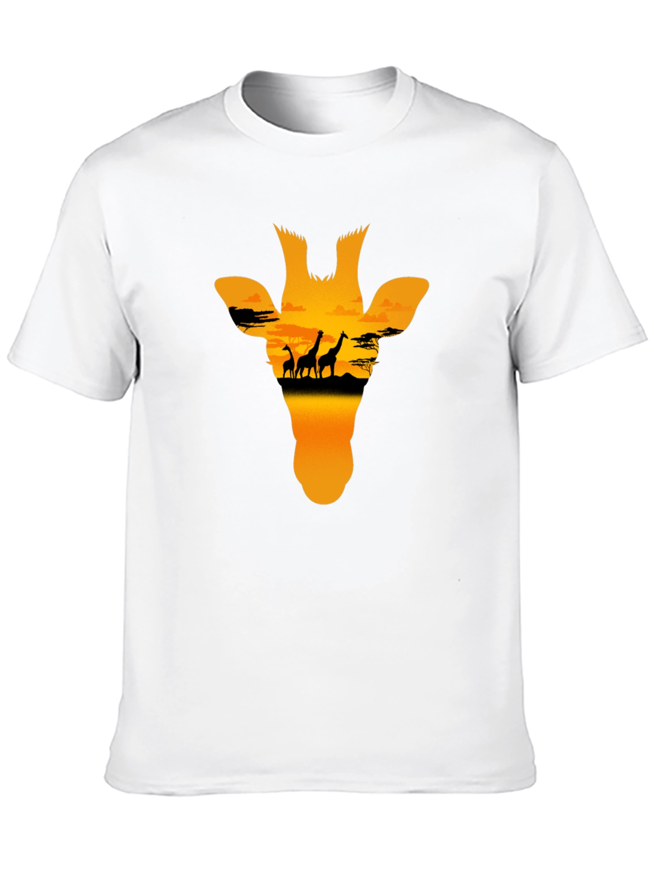 Giraffe Sunset Graphic Tee - Black