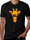 Giraffe Sunset Graphic Tee - Black