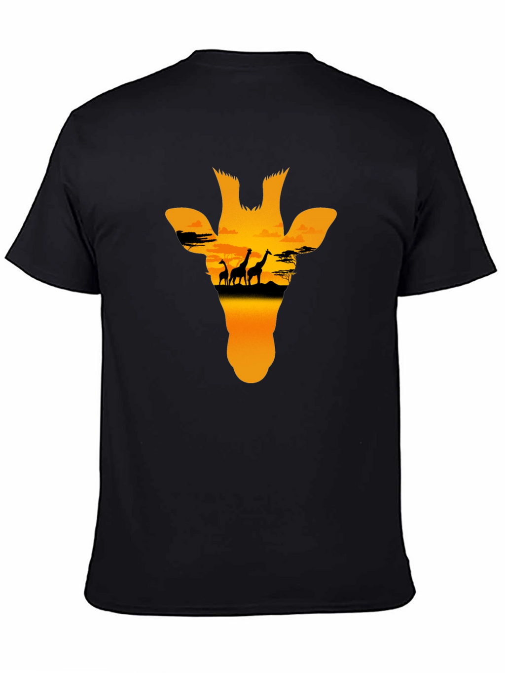 Giraffe Sunset Graphic Tee - Black