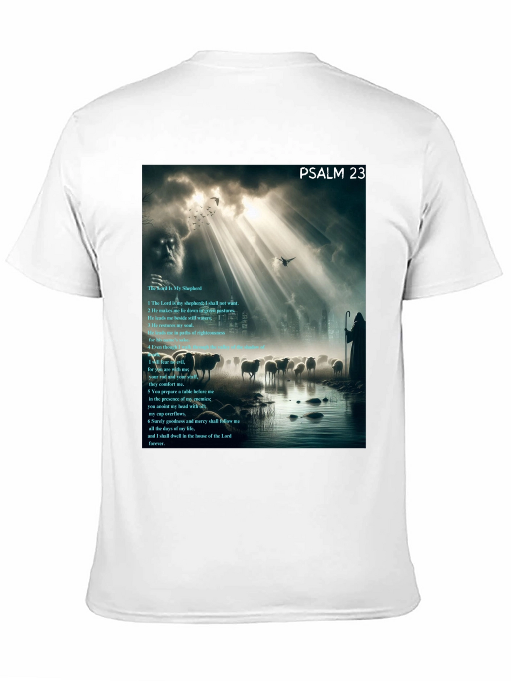 Psalm 23 Graphic Print Black T-Shirt