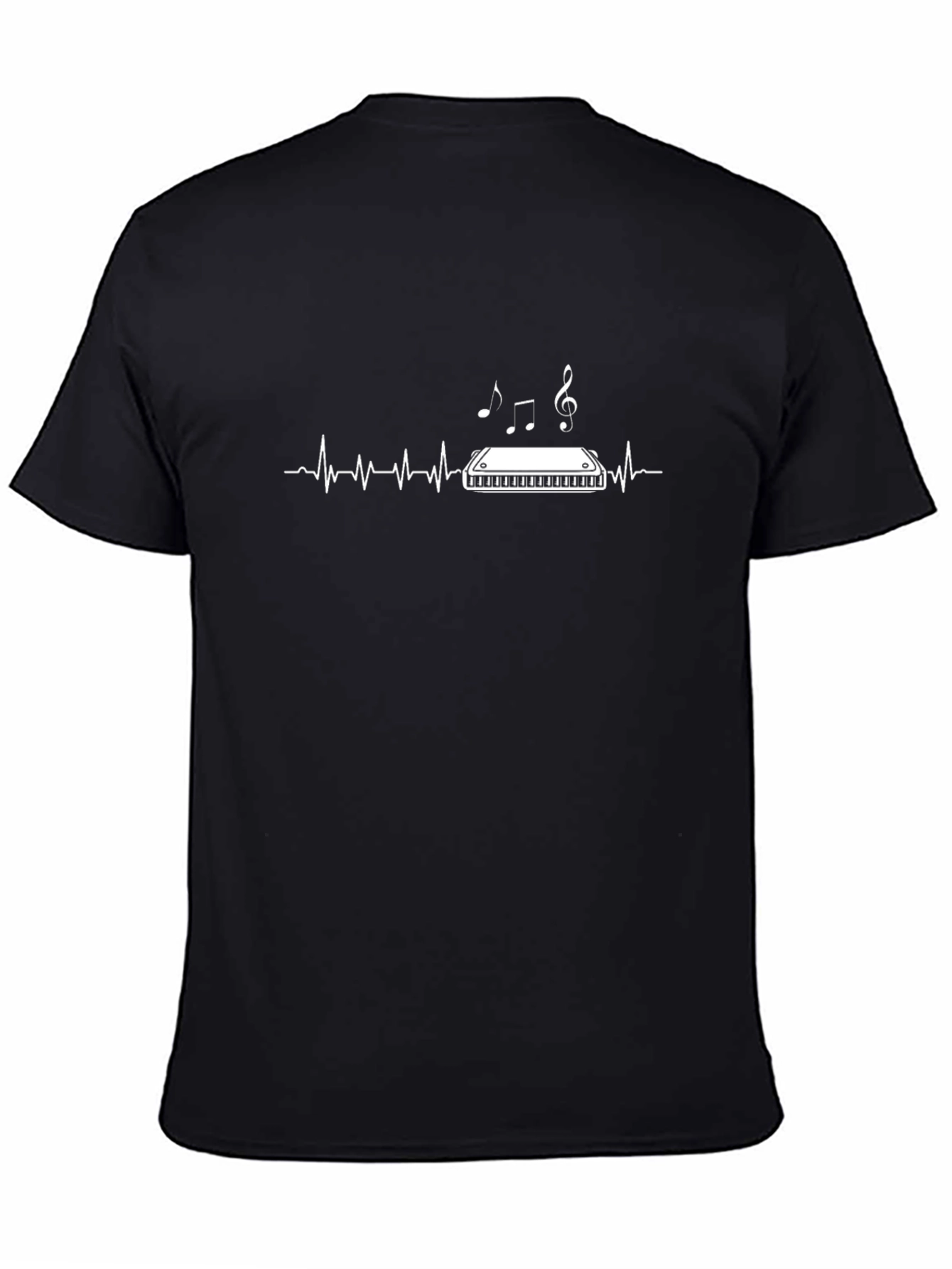Harmonica Heartbeat Graphic Tee - Music Lover T-Shirt