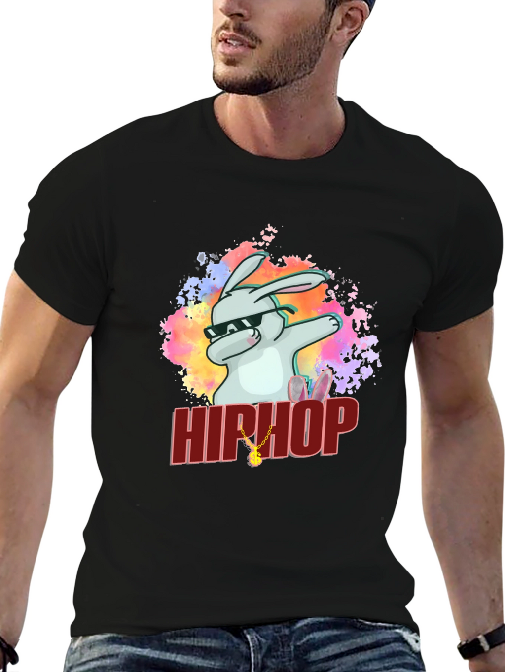 Hip Hop Rabbit Graphic T-Shirt - Cool & Trendy