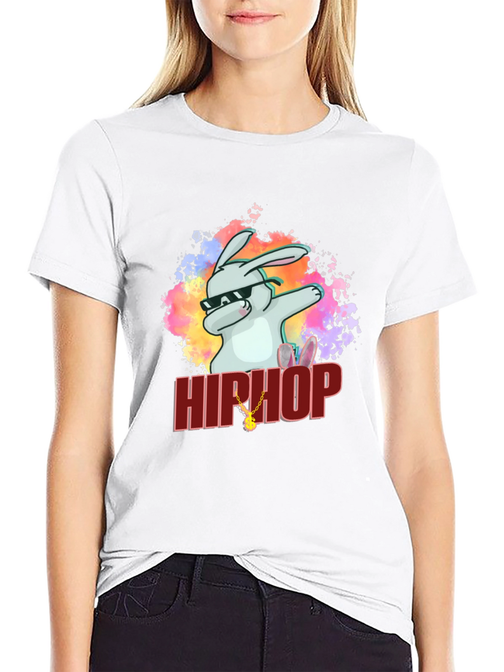 Hip Hop Rabbit Graphic T-Shirt - Cool & Trendy
