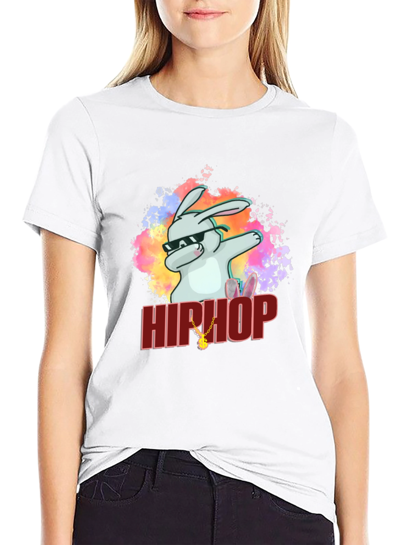 Hip Hop Rabbit Graphic T-Shirt - Cool & Trendy