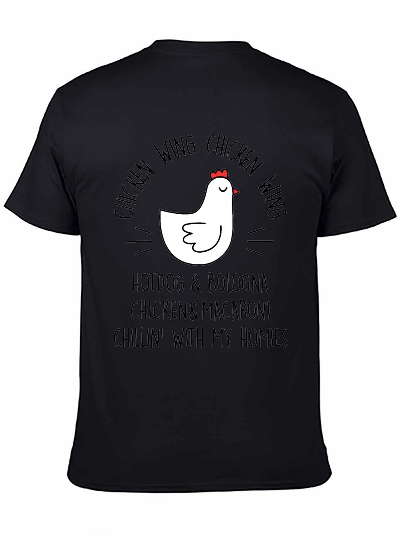 Chicken Wing Foodie T-Shirt - Black