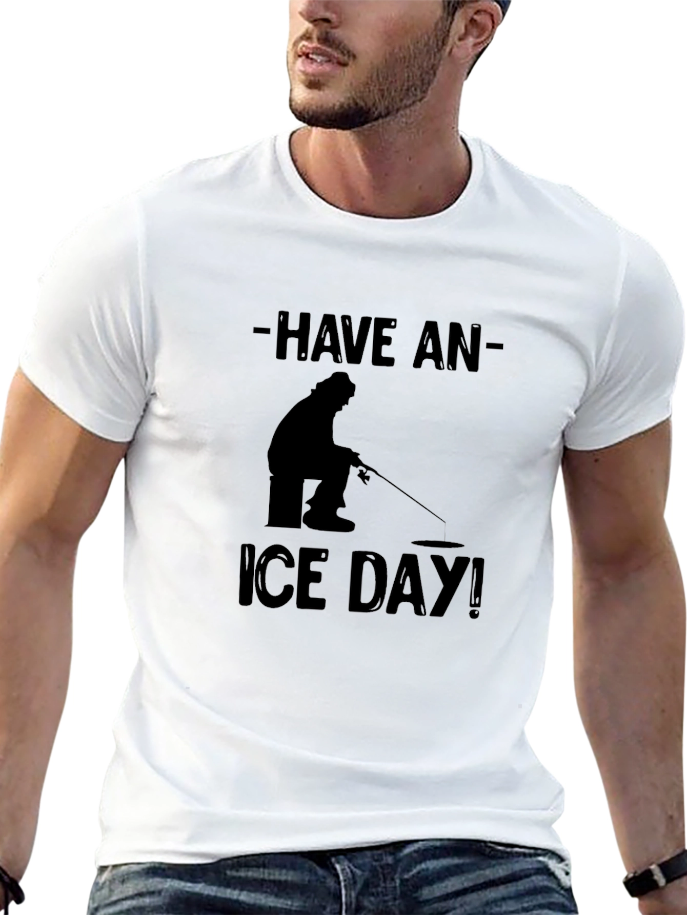 Have an Ice Day Black T-Shirt Fishing Angler