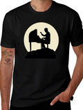 Piano Player Silhouette Graphic T-Shirt