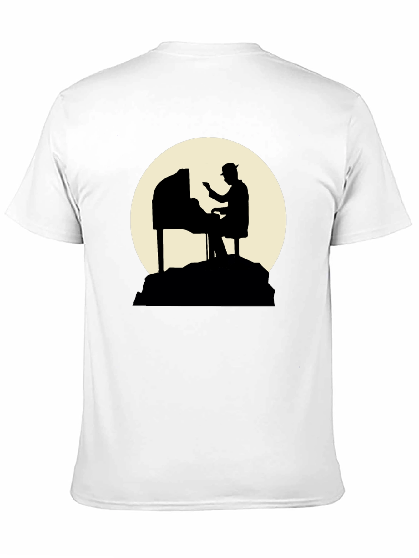 Piano Player Silhouette Graphic T-Shirt