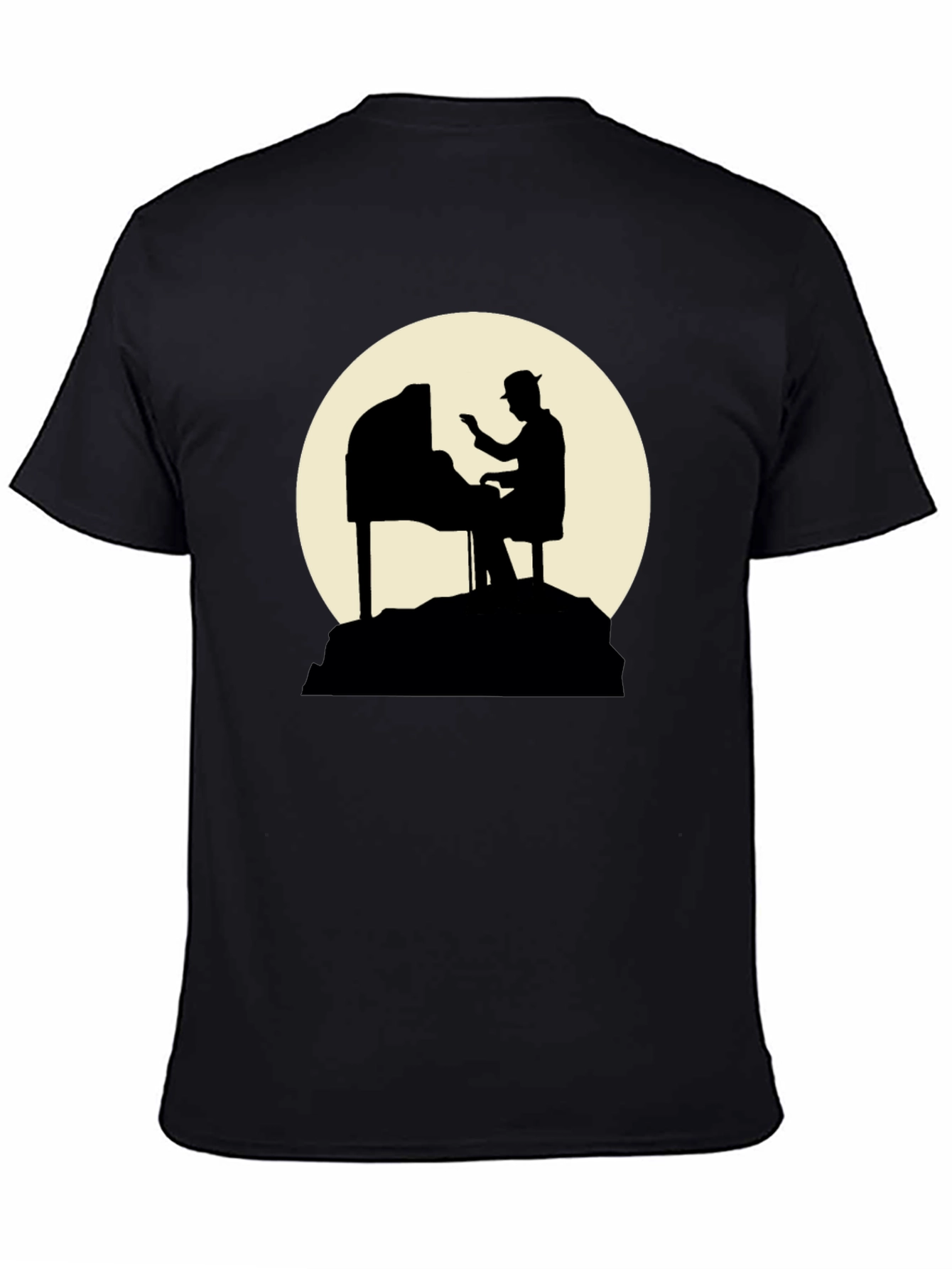 Piano Player Silhouette Graphic T-Shirt