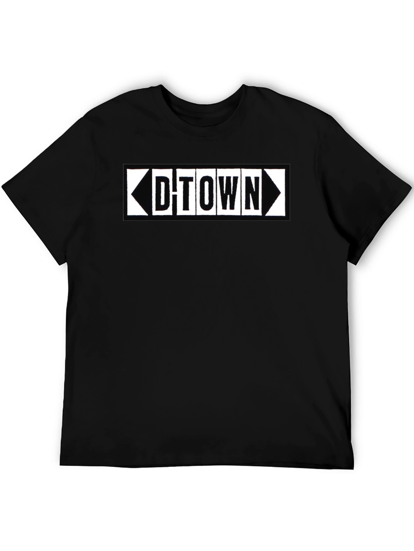 D-Town Graphic Tee - Black Cotton Blend Shirt