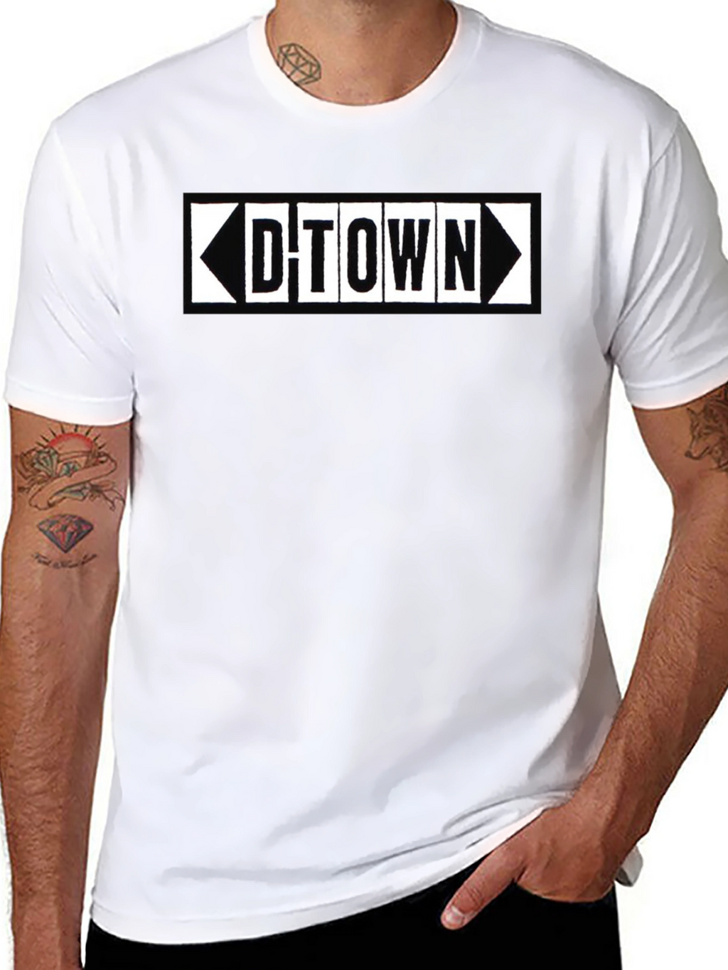 D-Town Graphic Tee - Black Cotton Blend Shirt
