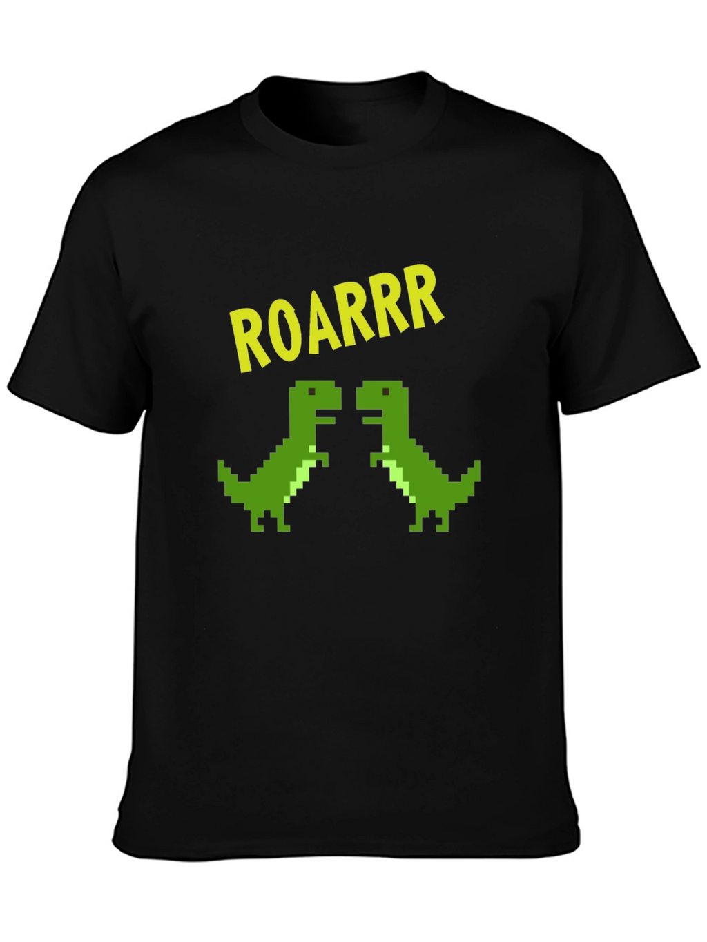 ROARRR Pixel Dinosaur Graphic Tee - Black