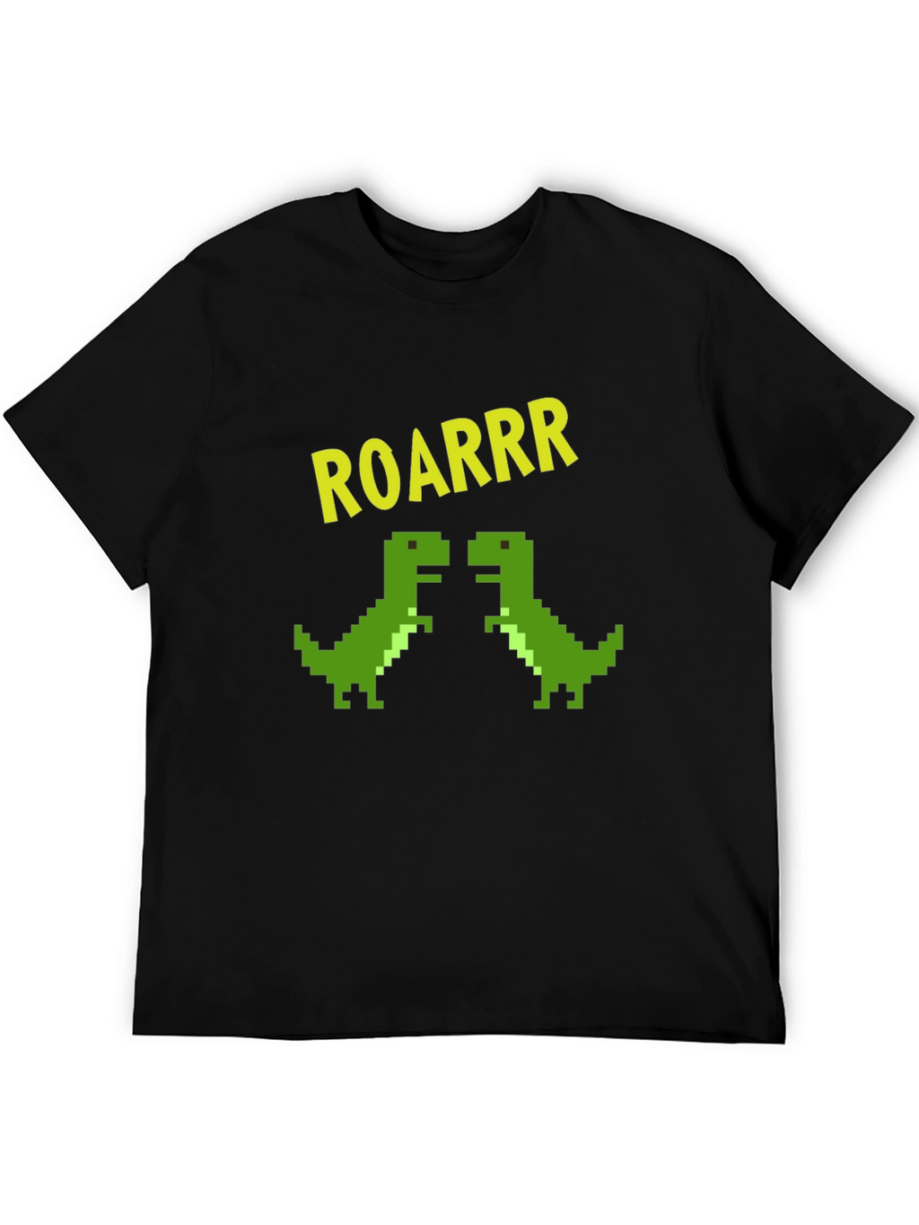 ROARRR Pixel Dinosaur Graphic Tee - Black