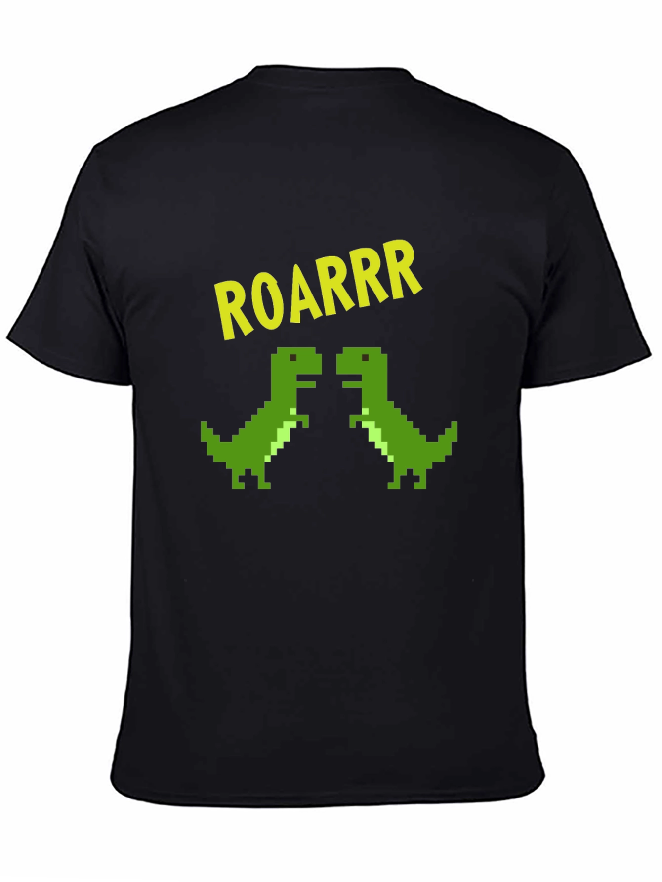 ROARRR Pixel Dinosaur Graphic Tee - Black