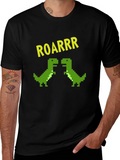 ROARRR Pixel Dinosaur Graphic Tee - Black