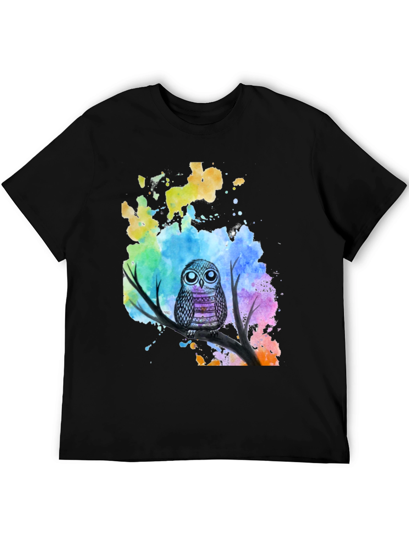 Watercolor Owl T-Shirt - Unique Graphic Tee