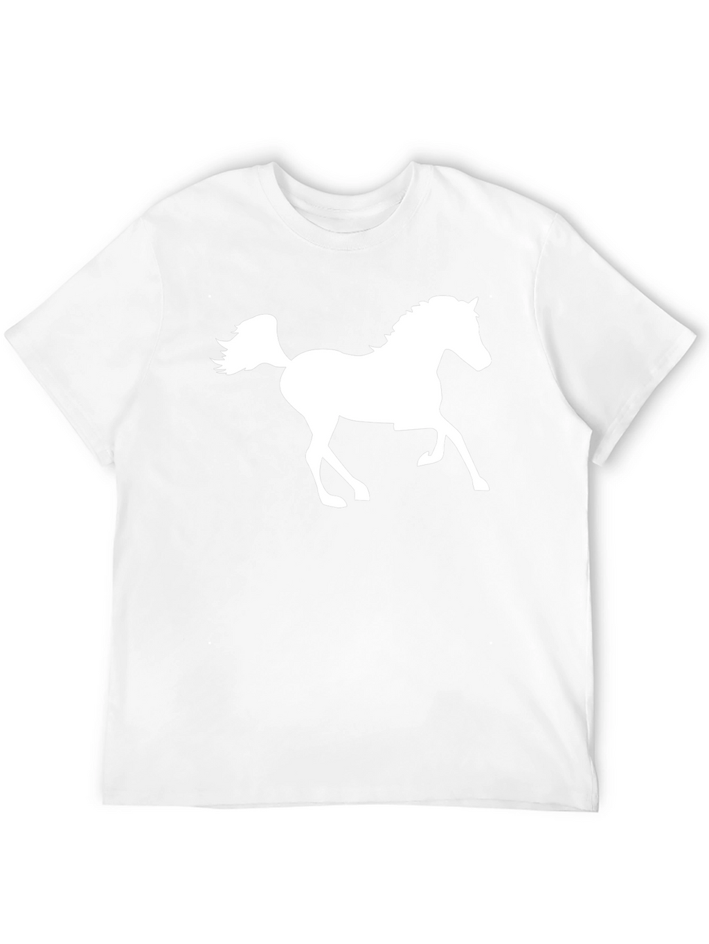 Black T-Shirt with White Horse Graphic