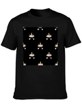 Unicorn Pattern Black T-Shirt