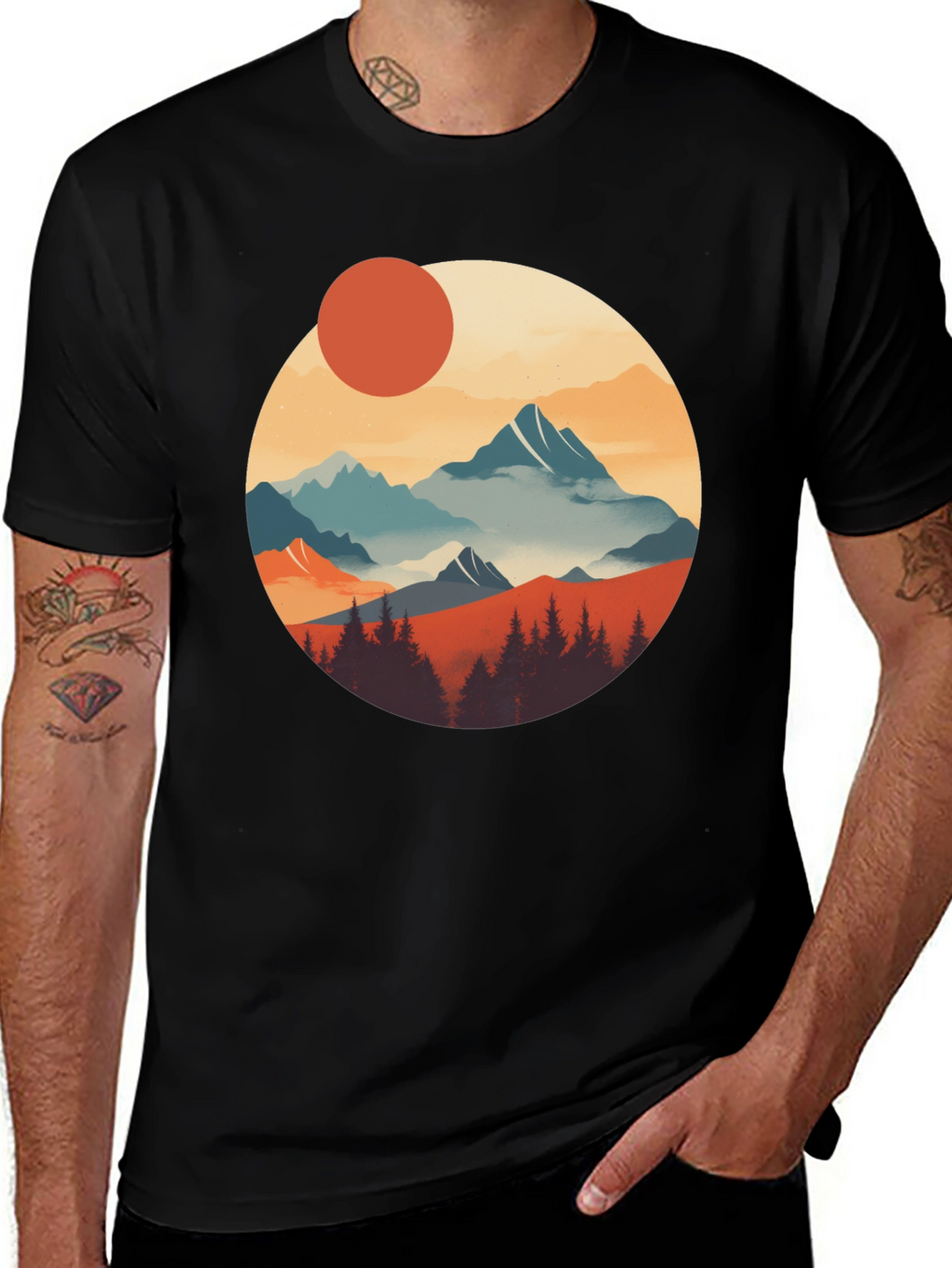 Scenic Mountain Graphic Tee - Nature Inspired Design