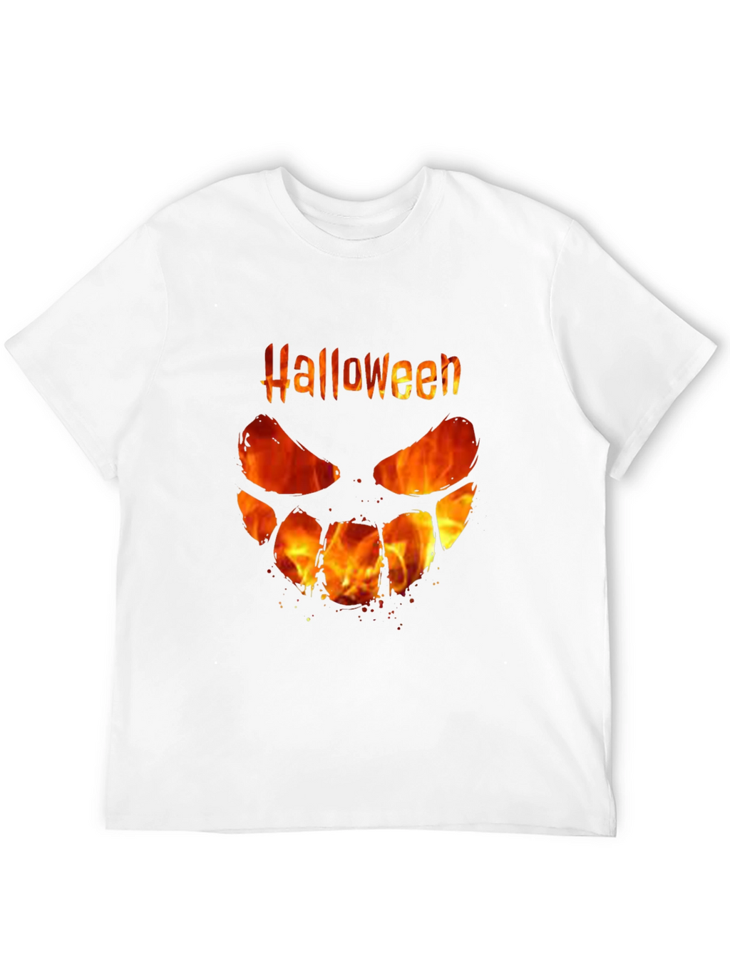 Halloween Fire Face Black T-Shirt