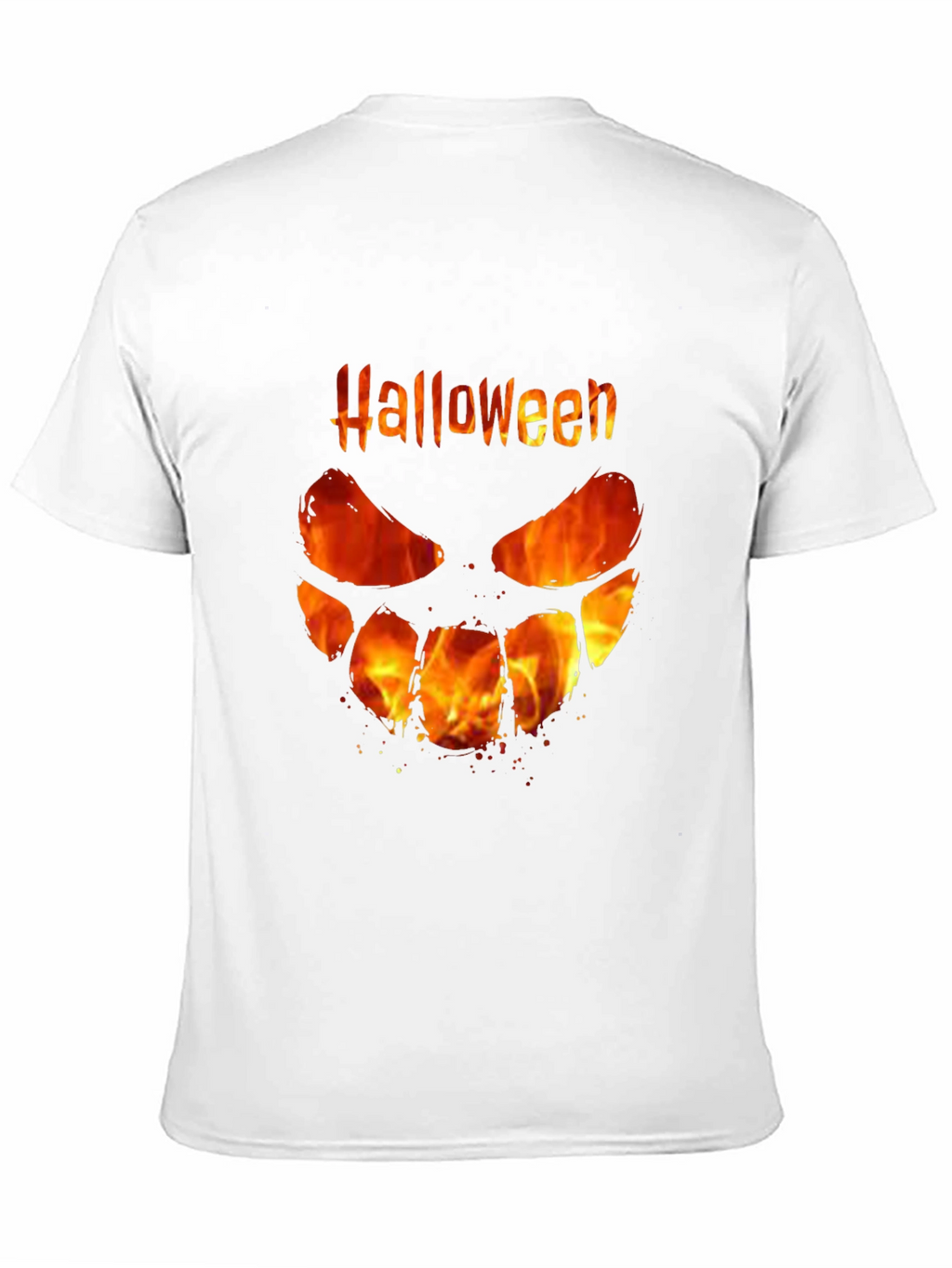 Halloween Fire Face Black T-Shirt